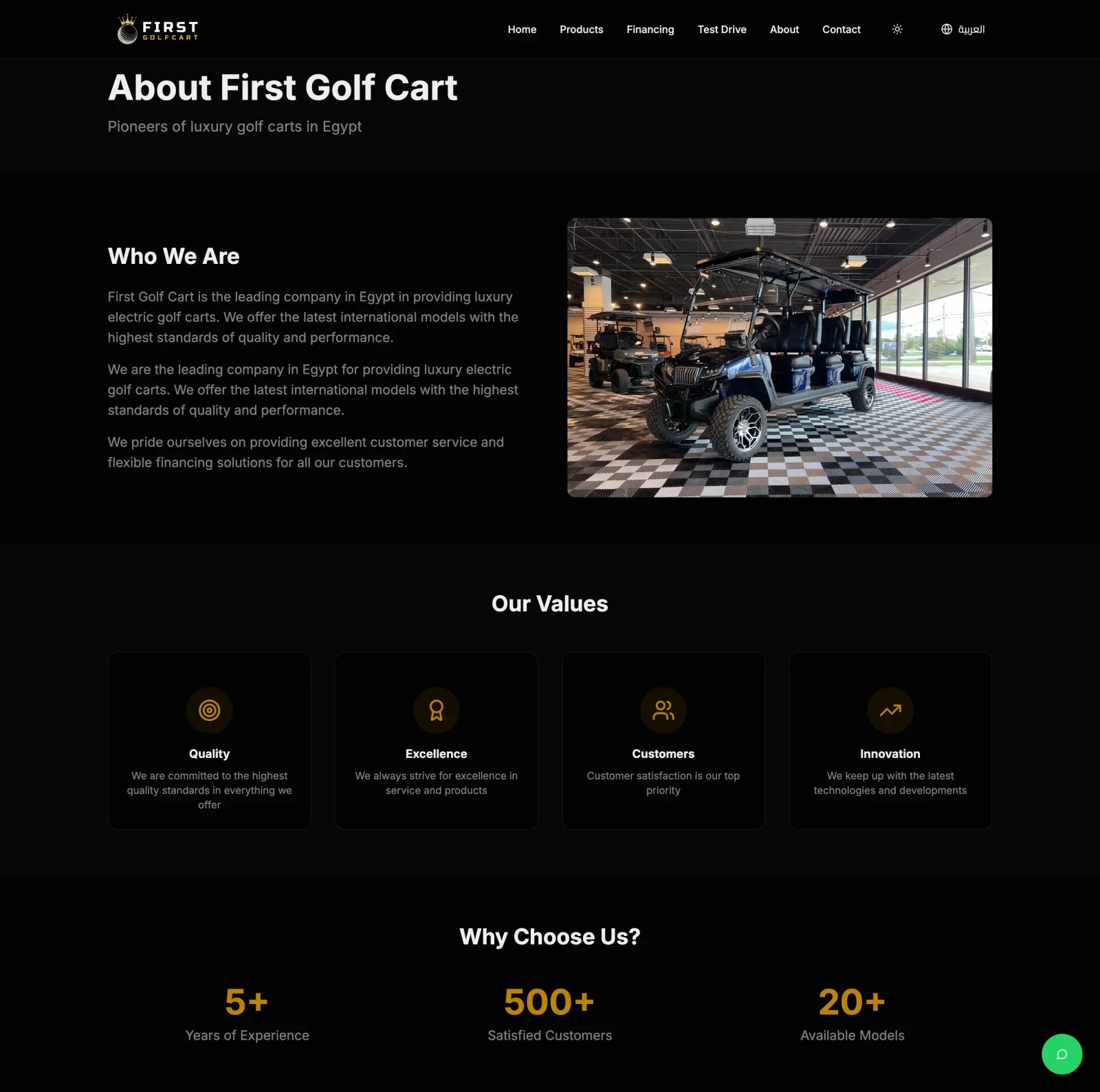 First Golf Cart: Luxury EV Fleet Platform desktop screen 3